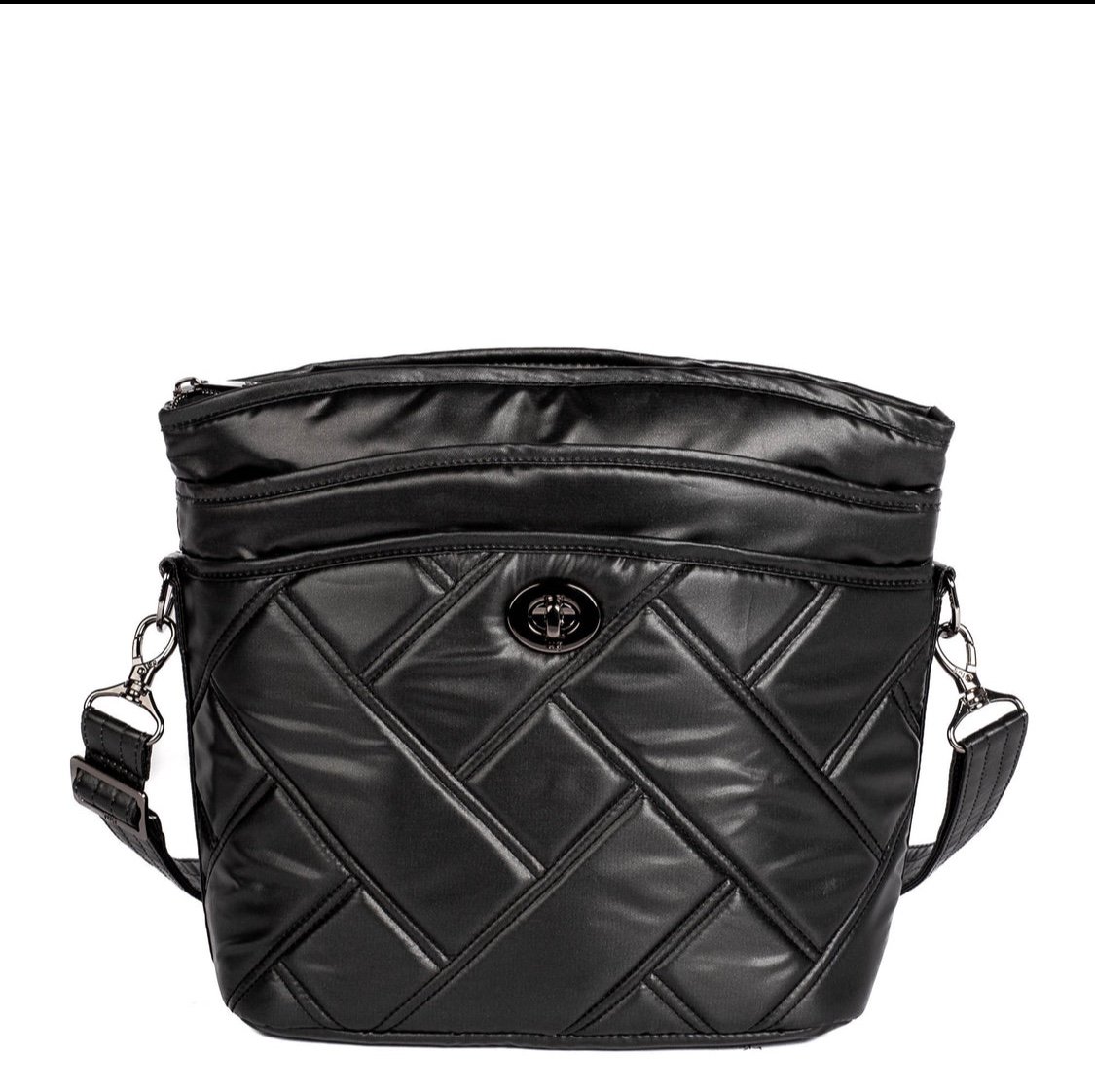Lug Adagio Shoulder Bag Crossbody Bag Convertible Bag NWT Metallic Black