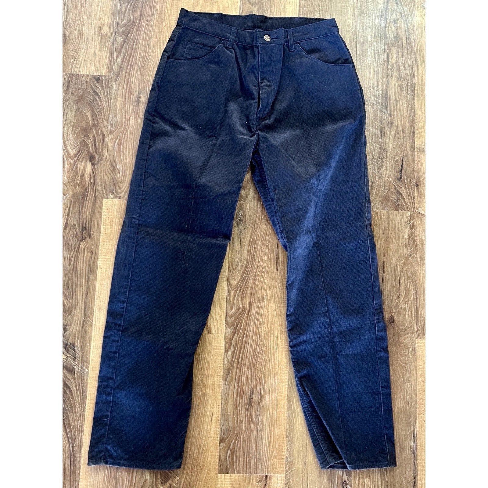 Vintage Sears Genuine Roebucks Black Corduroy Straight Leg Pants 36x30 NOS