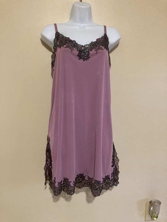 Natori Lace Trim Chemise Slip Nightgown Size M