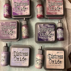 6 sets of Tim holtz distress oxide ink pads and ink refill FULL SIZED set10
