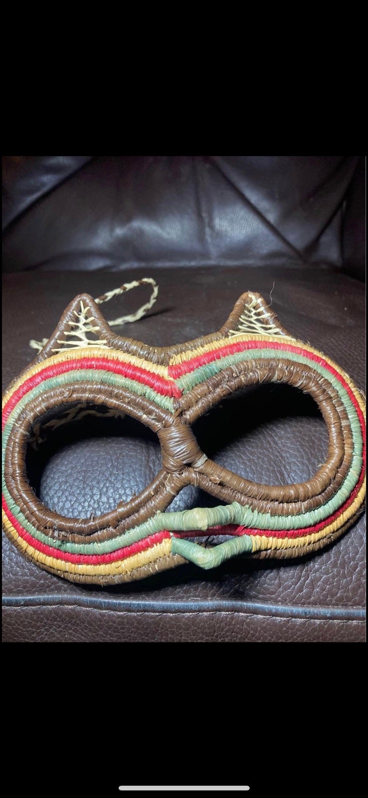 Burning man vintage Wicker Hand Made Women Eye Mask Goggle