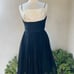 Vintage 60s cocktail dress short black chiffon satin beaded XS Jay Herbert