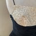 Vintage 60s cocktail dress short black chiffon satin beaded XS Jay Herbert