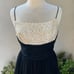 Vintage 60s cocktail dress short black chiffon satin beaded XS Jay Herbert