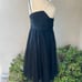 Vintage 60s cocktail dress short black chiffon satin beaded XS Jay Herbert