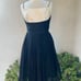 Vintage 60s cocktail dress short black chiffon satin beaded XS Jay Herbert