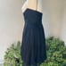 Vintage 60s cocktail dress short black chiffon satin beaded XS Jay Herbert