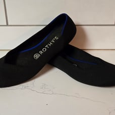 Rothy’s The Flat Round Toe Knit Ballet Slip On Shoes Women's Size 8 Black