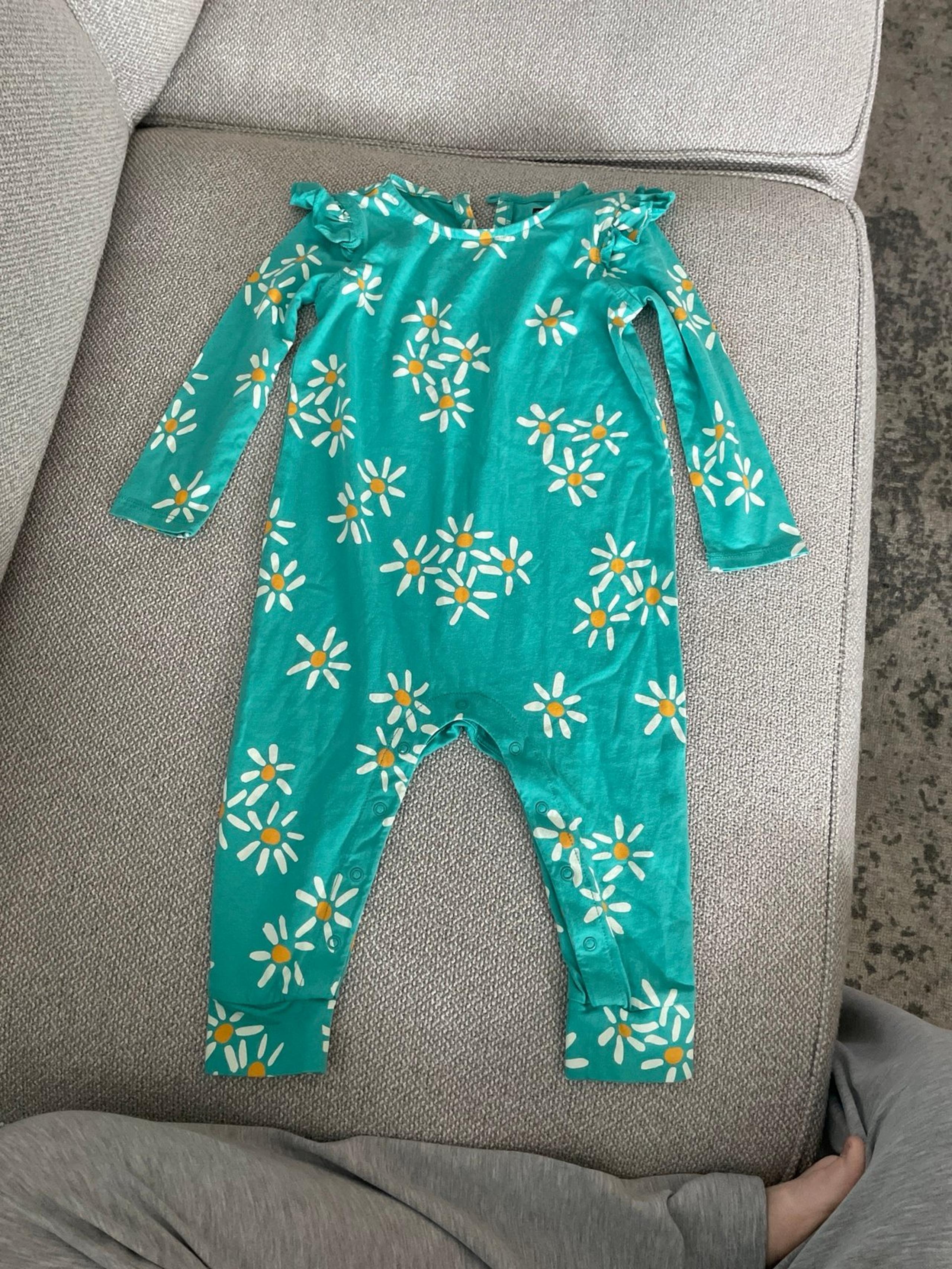 Tea collection romper green with flowers