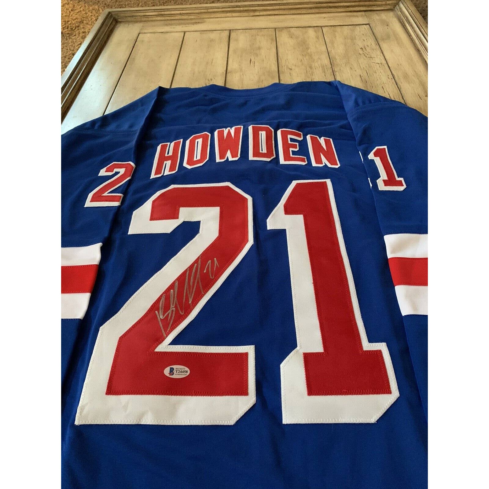 Brett Howden Autographed/Signed Jersey Beckett Sticker New York Rangers