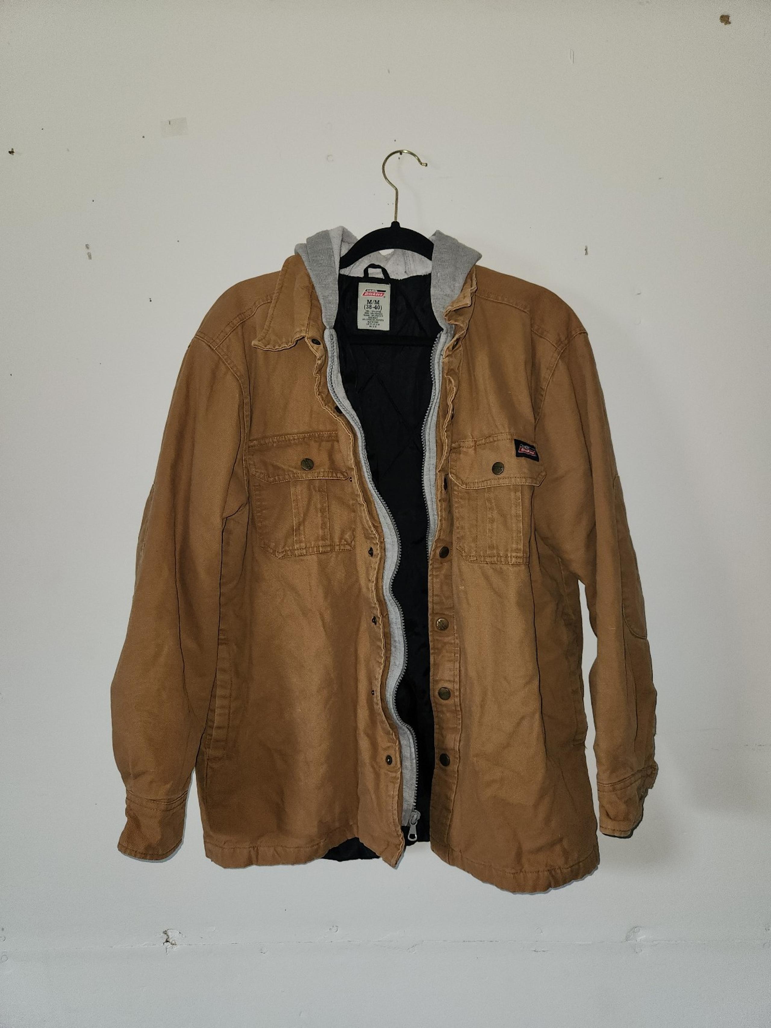 Light brown Mens Sweatshirt lined Work Jacket. Size Medium, Dickies Brand