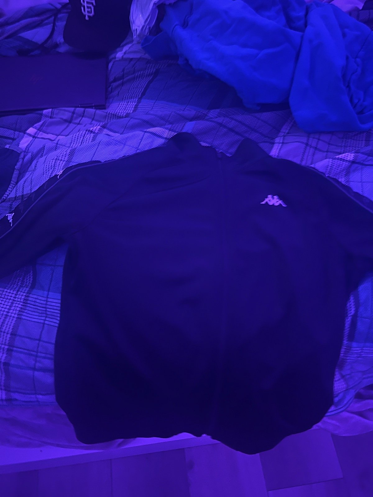 Kappa tracksuit black/white size large