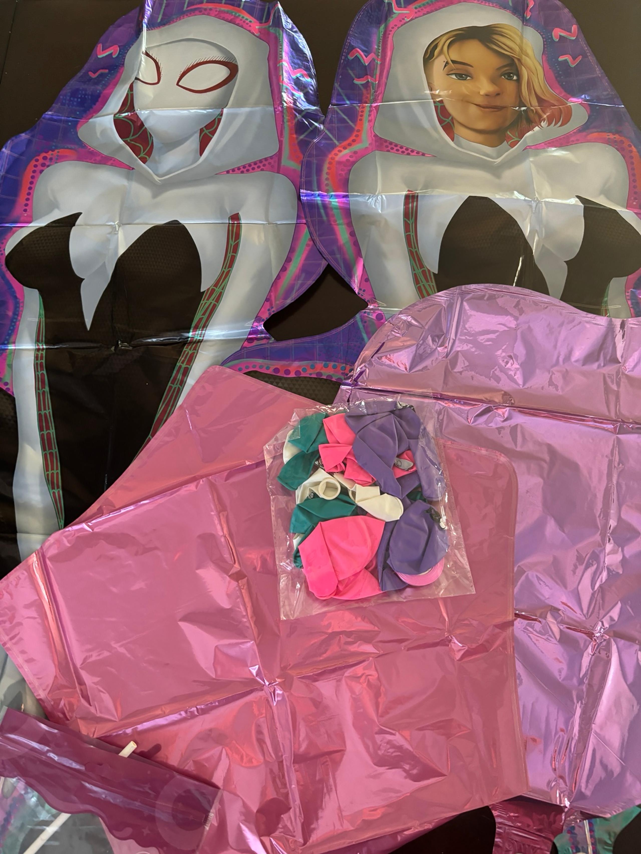 20 Spider Girl Latex Balloons，Female Spidey Theme Party Supplies, Female Spider