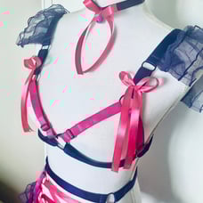 NEW Custom Cage Bra and Corset Garter Set