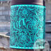 Handcrafted Western Floral tooled leather trash bin. NWOT