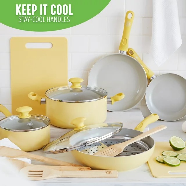 Ceramic Nonstick Yellow 15pc Set--nlwa