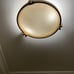 12-Inch Black Flush Mount Ceiling Light Milk Glass Shade Ceiling Light Fi