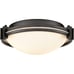 12-Inch Black Flush Mount Ceiling Light Milk Glass Shade Ceiling Light Fi