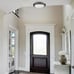 12-Inch Black Flush Mount Ceiling Light Milk Glass Shade Ceiling Light Fi