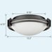 12-Inch Black Flush Mount Ceiling Light Milk Glass Shade Ceiling Light Fi