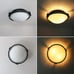 12-Inch Black Flush Mount Ceiling Light Milk Glass Shade Ceiling Light Fi