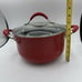 The Pioneer Woman Stock Pot 5.5 Quart Red Speckled w Glass Lid G4
