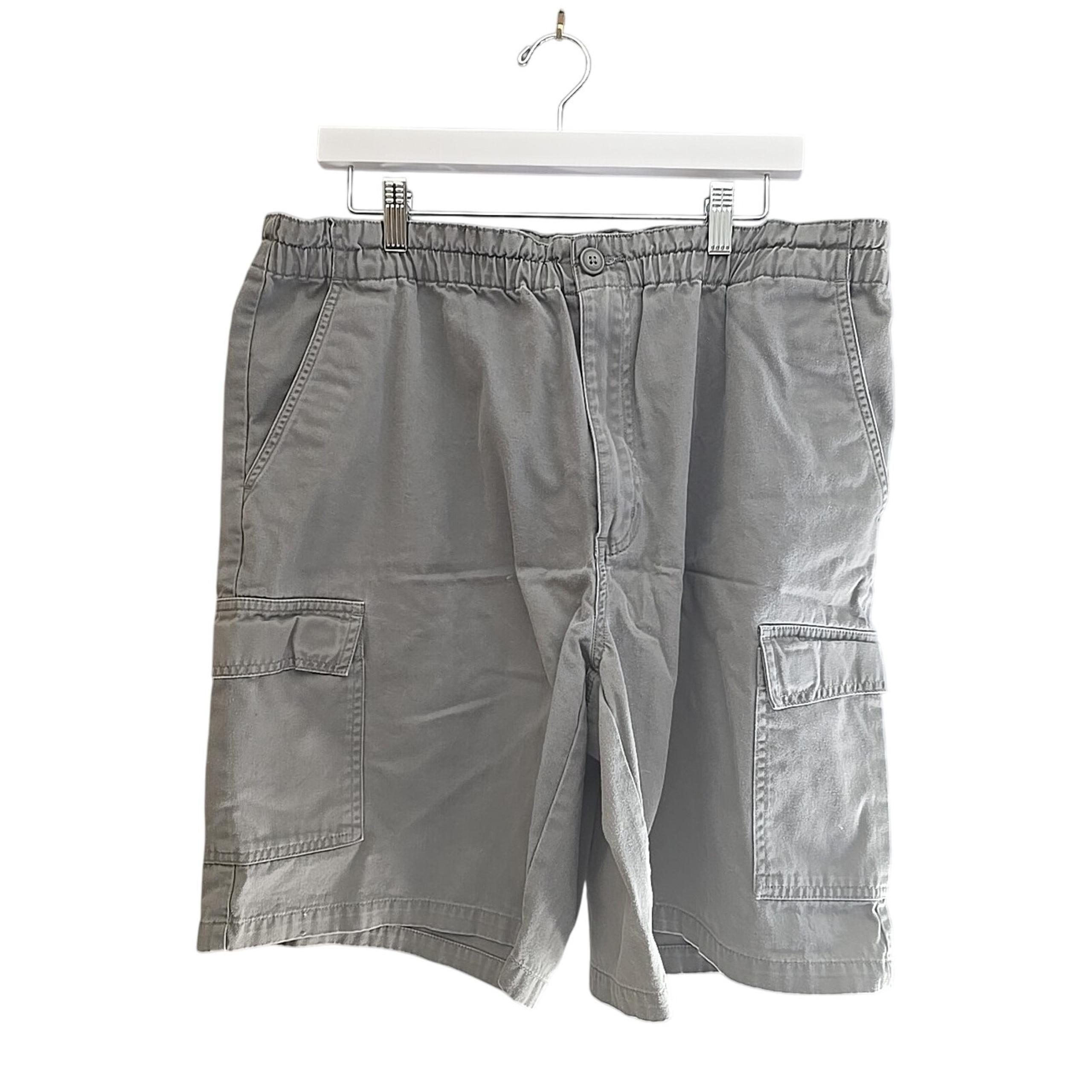 Eddie Bauer Gray Chino Preppy Baggy Dad Outdoor Cargo Shorts Men's Size Large
