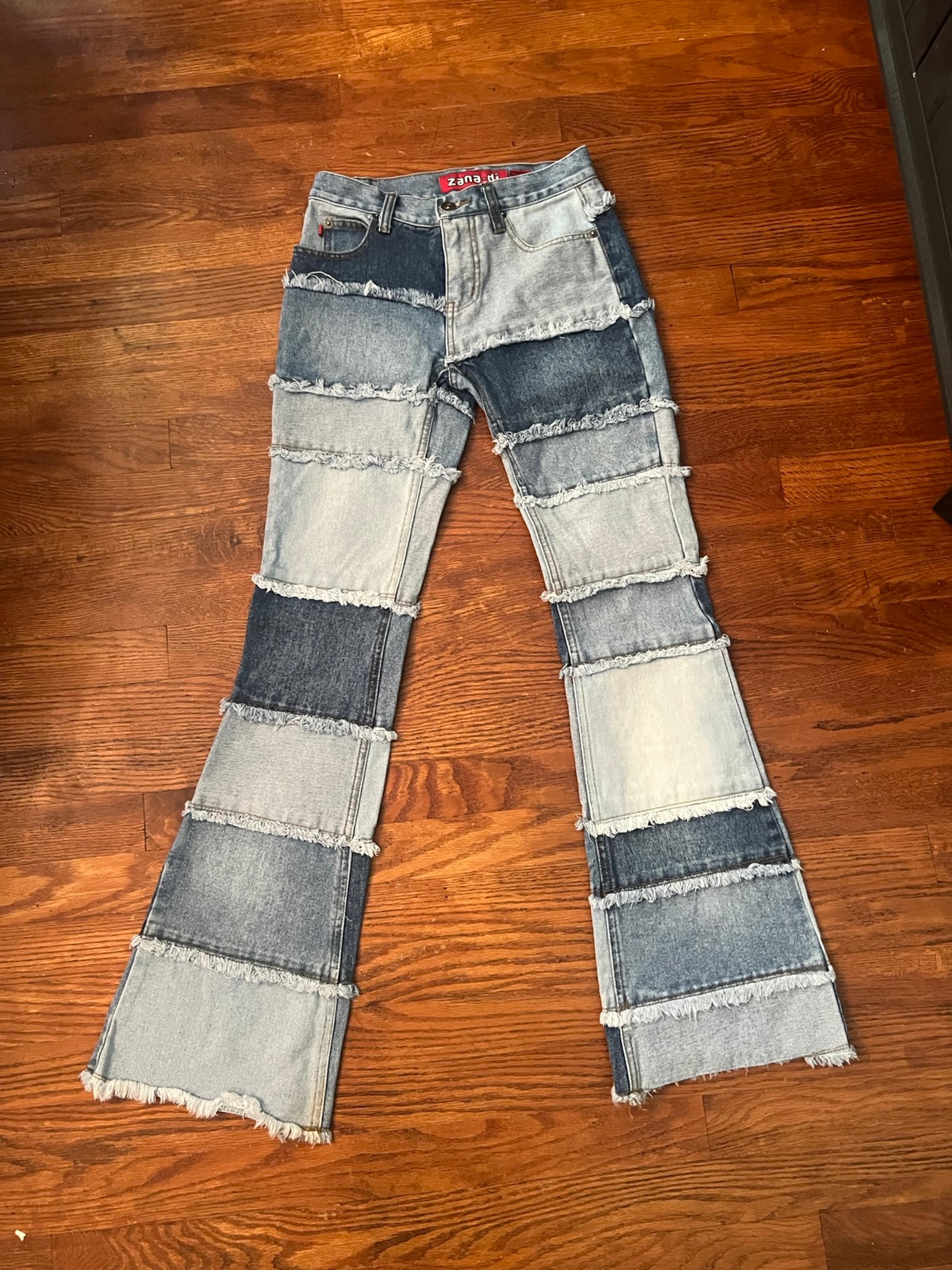 Y2k vintage Zana Di patchwork low rise flare Jean