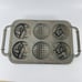 ROWOCO Cast Iron Golf Clubs Ball Mold VTG Baking Pan 6 Muffin Cornbread Sports
