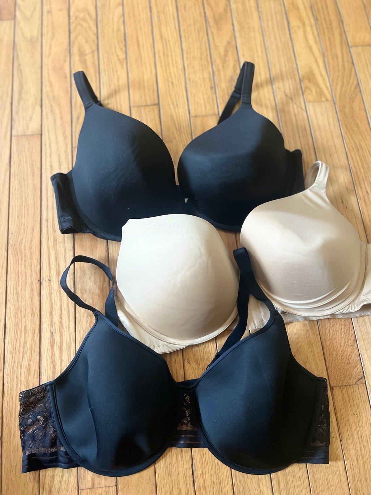 Lot Of 3 Cacique Adore Me Bras Women’s Size 46DD Black Nude Lace Padded