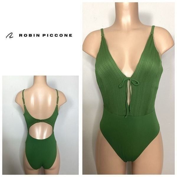 New. Robin Piccone forest green one piece. Size 4. Retails 179