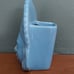 Vintage MCM Wall Pocket Vase God Mask Mayan Aztec Blue Glaze