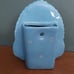 Vintage MCM Wall Pocket Vase God Mask Mayan Aztec Blue Glaze