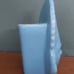 Vintage MCM Wall Pocket Vase God Mask Mayan Aztec Blue Glaze