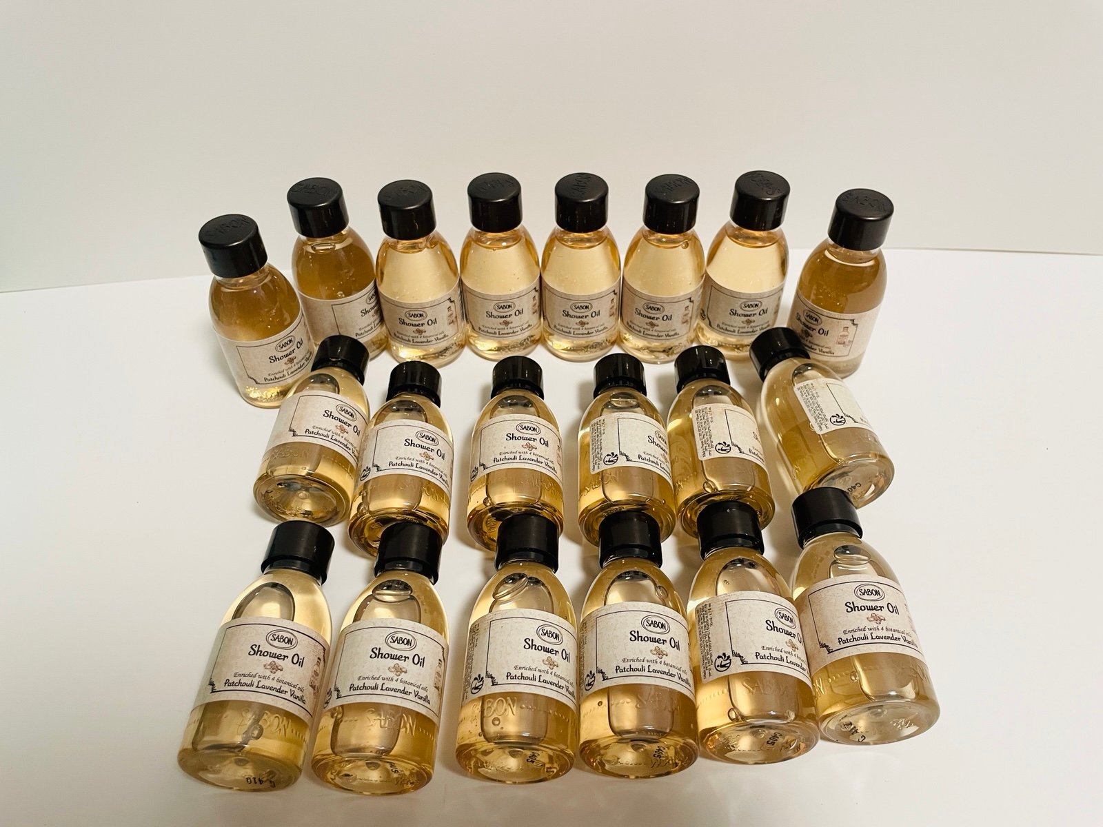20 Sabon Shower Oil Patchouli Lavender Vanilla 50 mL 1.69 fl oz Travel Size