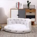 Luxury White Leather Bed with cushion mat for small dogs or cat