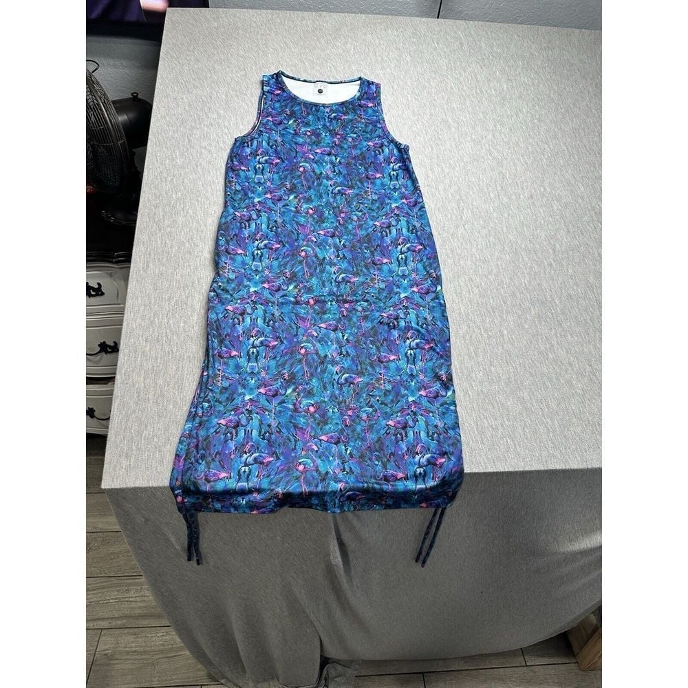 CVG Constantly Varied Gear Blue Pink Multiway Flamingo Dress Womens Size XS/S