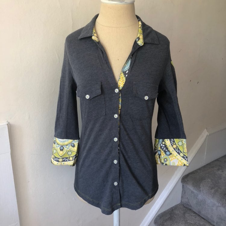 Alp-n-Rock Patch Print Cuff Button Down