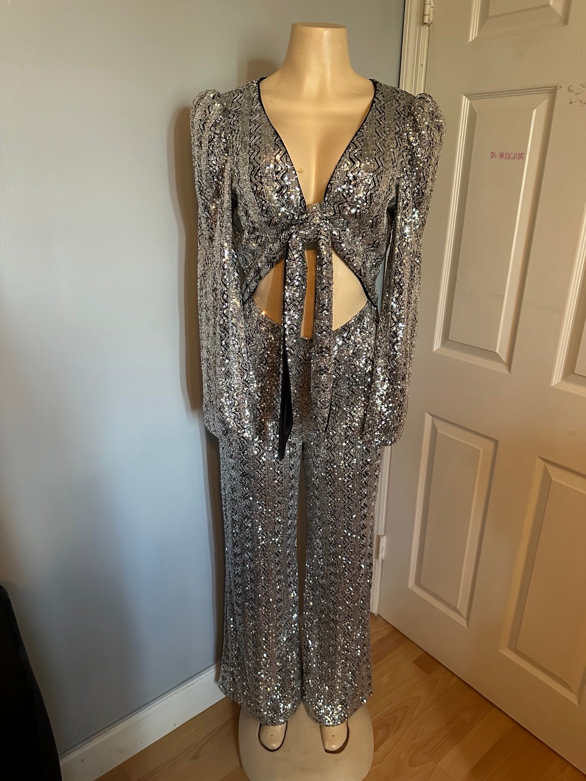 ONE33 social silver jumpsuit