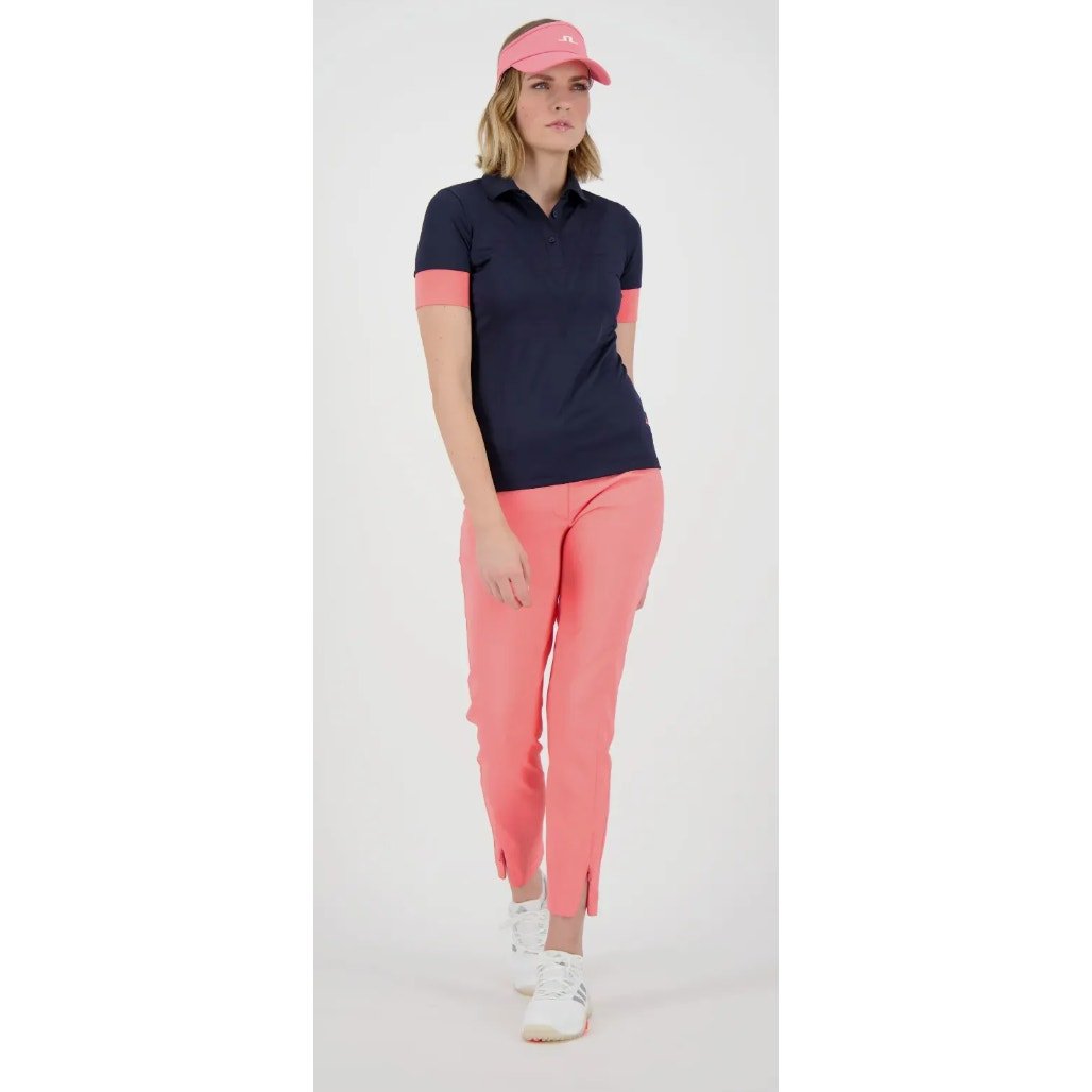 NWT J.Lindeberg Women's Alice Golf Short Sleeve Polo, Size M, Navy