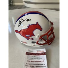 Lance Mcilhenny Autographed/Signed Mini Helmet JSA COA SMU Mustangs