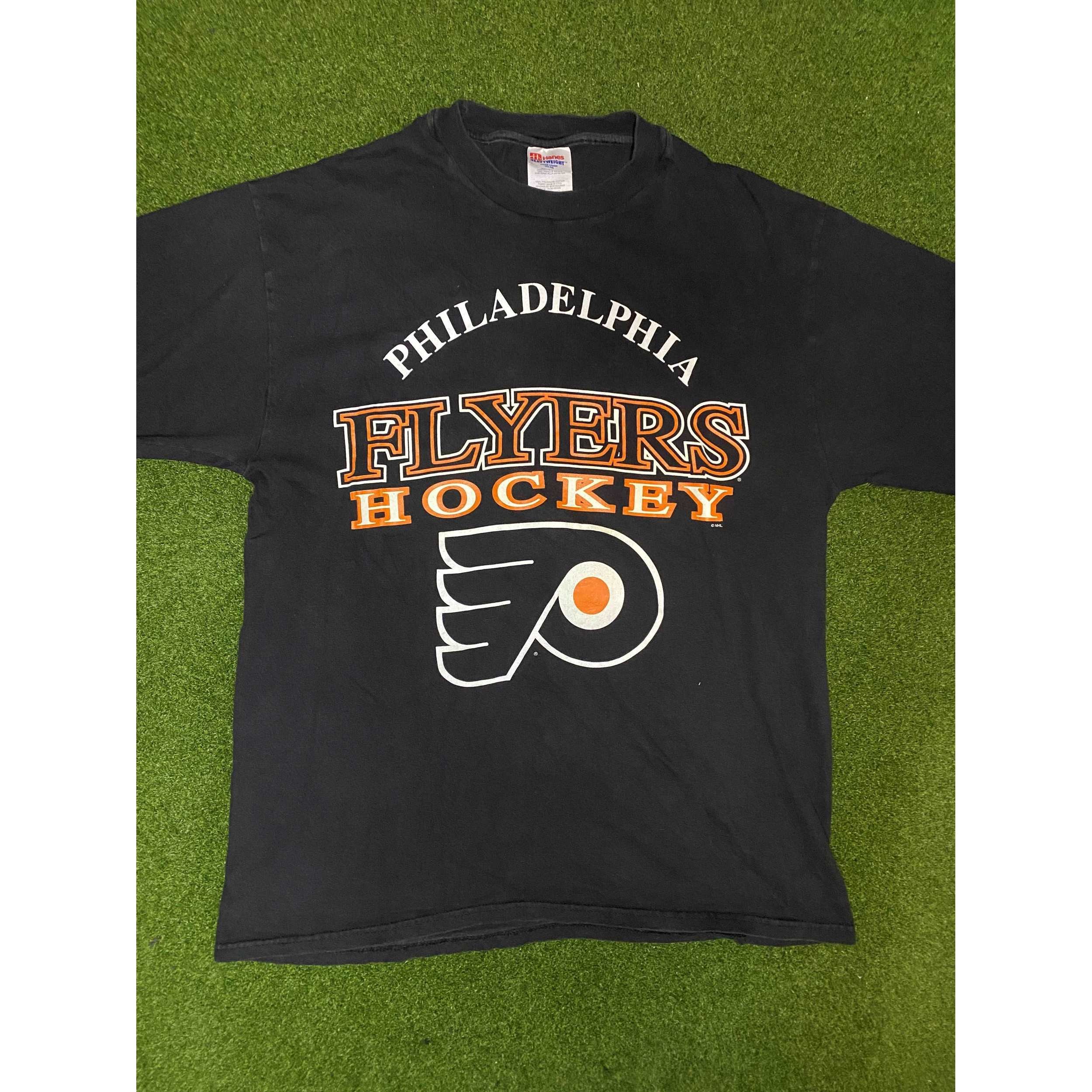 90s Philadelphia Flyers - Big Logo - Vintage NHL Tee Shirt (Large)