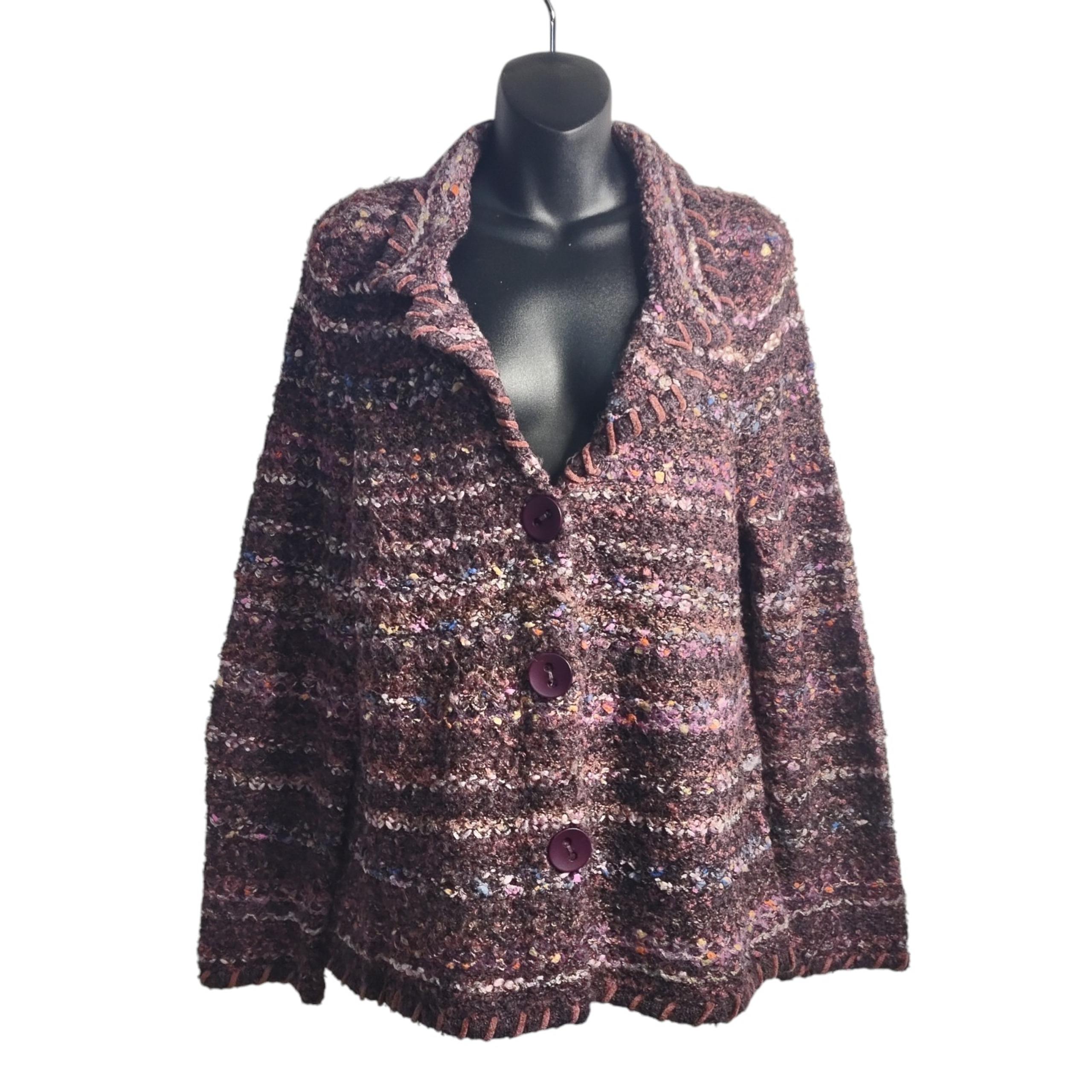Laura Ashley Women's Multicolor Knit Sweater Cardigan Size M
