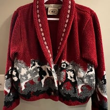 Vintage Horses Country Clothing Co. Button Sweater MEDIUM made in CANADA