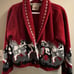 Vintage Horses Country Clothing Co. Button Sweater MEDIUM made in CANADA