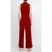 NEW Women's Nina Leonard Surplice Wide-Leg Jumpsuit Size Size XL Red Pockets