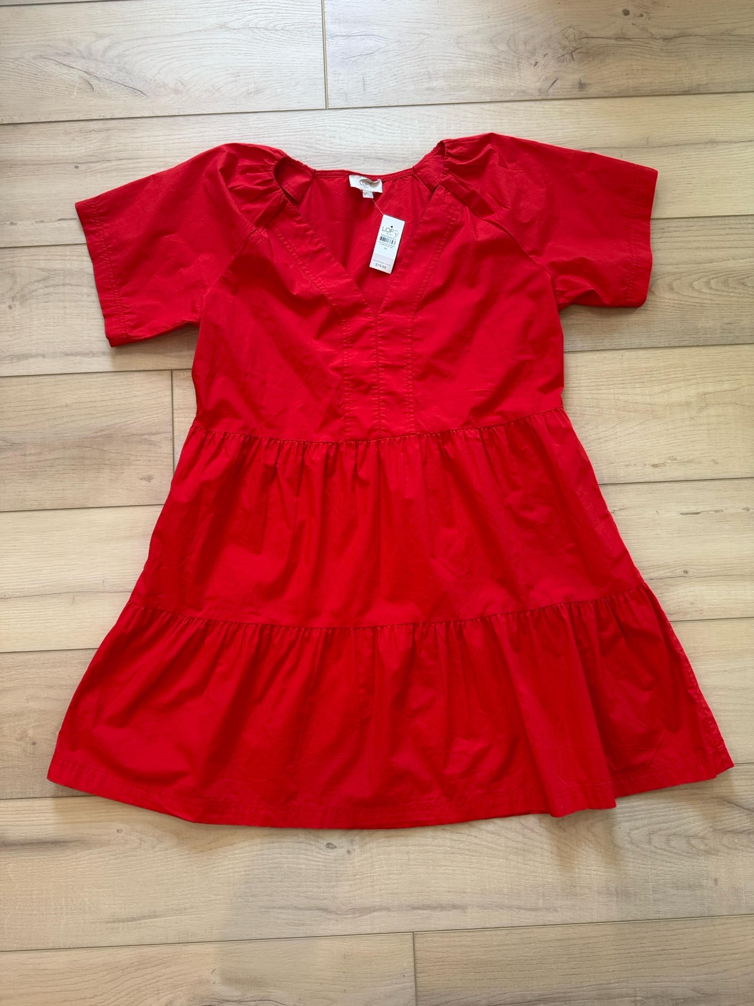 Loft Red Tiered Dress