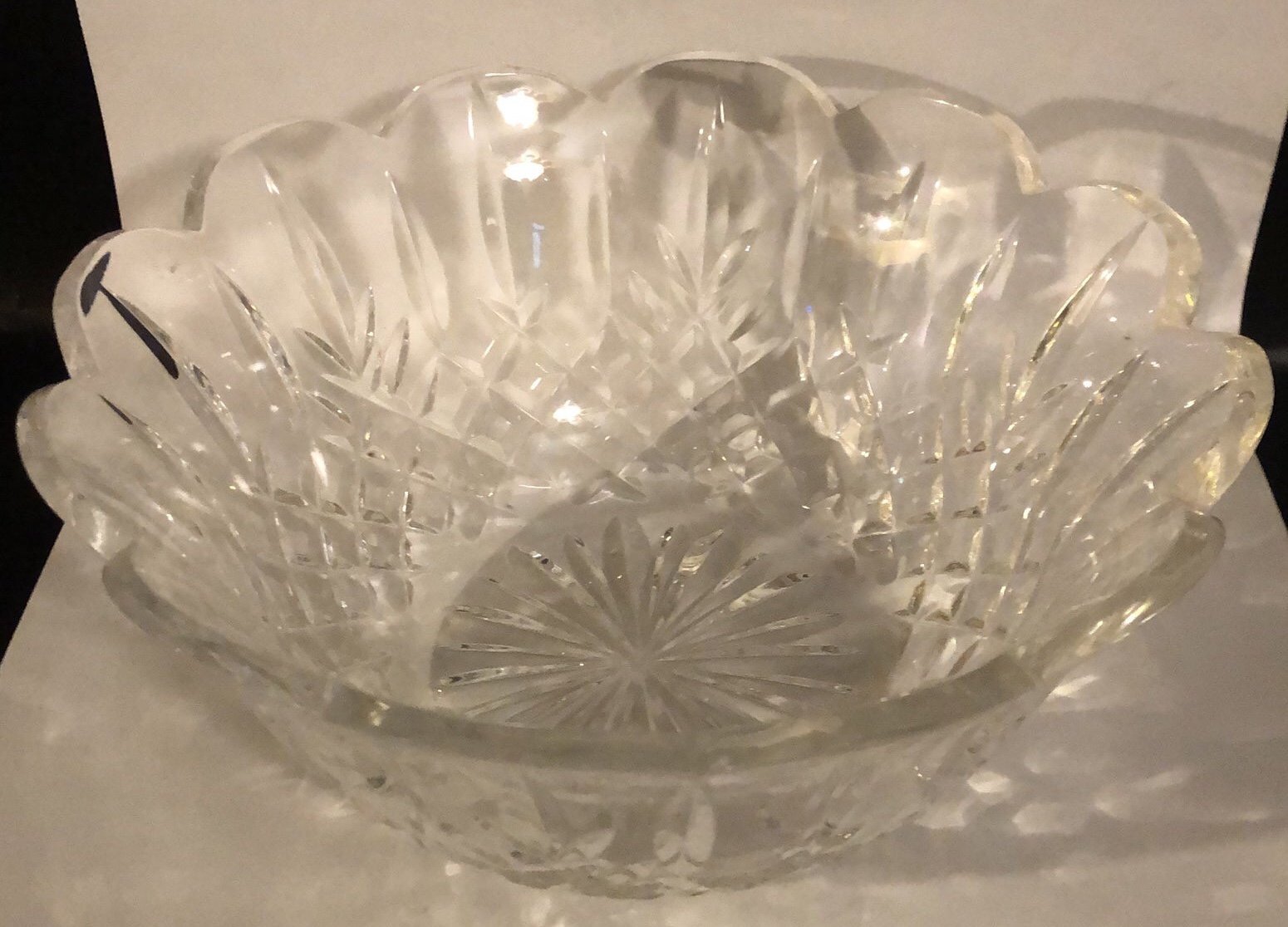 Vintage Lismore Waterford Crystal Scalloped Bowl