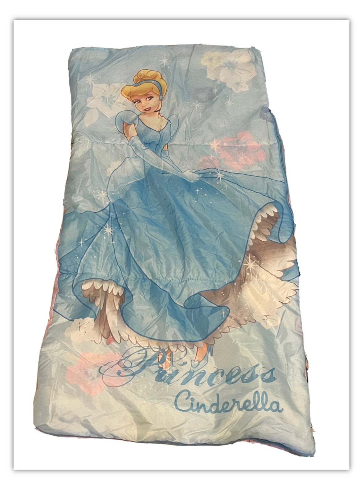 Vintage 90s Disney Princess CINDERELLA Kids Sleeping Bag Blanket Playhut