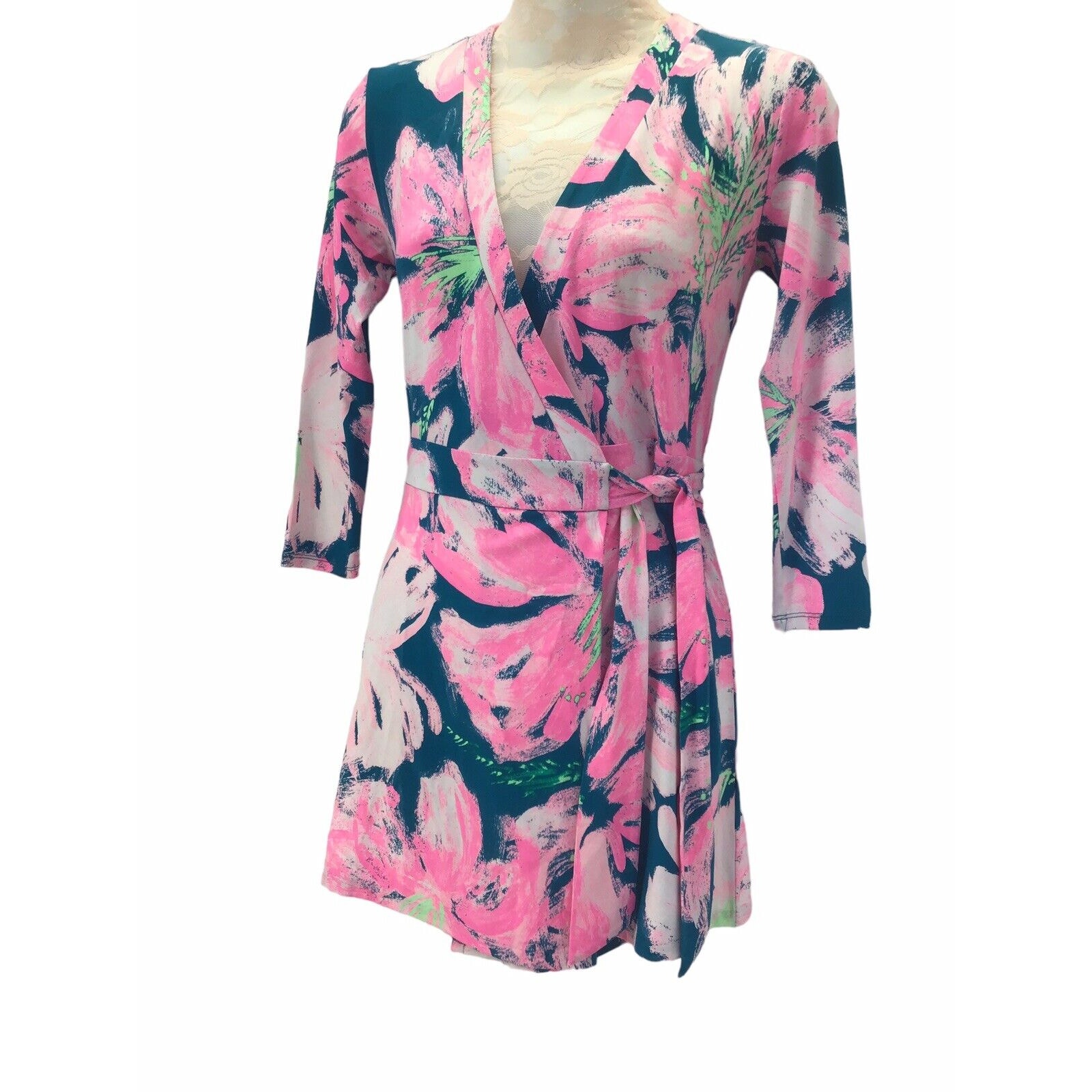 Lilly Pulitzer Karlie Wrap Romper Patch To Match Size XXS Long Sleeve NEW NWT